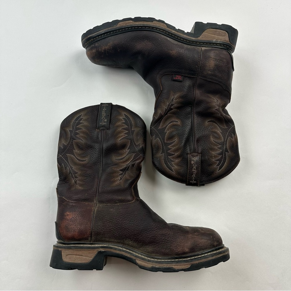 Tony Lama Junction Leather Steel Toe Waterproof Work Cowboy Boots Size 10EE Wide